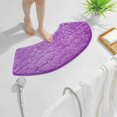 thumbnail image 6 of AuroraX Soft Bath Rug Mat Non-Slip Backing Purple Absorbent Thick Bathroom Rug Bohemian Stain Resistant Fan-Shaped Embossed, 6 of 6