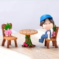 thumbnail image 3 of 3Pcs a Set Fairy Garden Figurines Fairy Garden Supplies Fairy Garden Accessories Miniature Garden Accessories Cute Table Chair Micro Landscape Ornament Fairy Garden, 3 of 8
