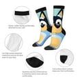 thumbnail image 3 of Masiiu Bluey Pattern Adult Crew Socks, Breathable Color-Block Mid-Calf Socks, Comfortable for Daily Wear and Sports, 3 of 6