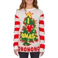 thumbnail image 1 of Vigorbear - Suéter navideño feo de manga larga con campanas y cuello redondo para mujer, suéter informal holgado con diseño de árbol de Navidad, 1 of 8