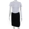 Pre-owned|Escada Womens Wool Belt Loop Knee Length Pencil Skirt Navy Blue Size FR36