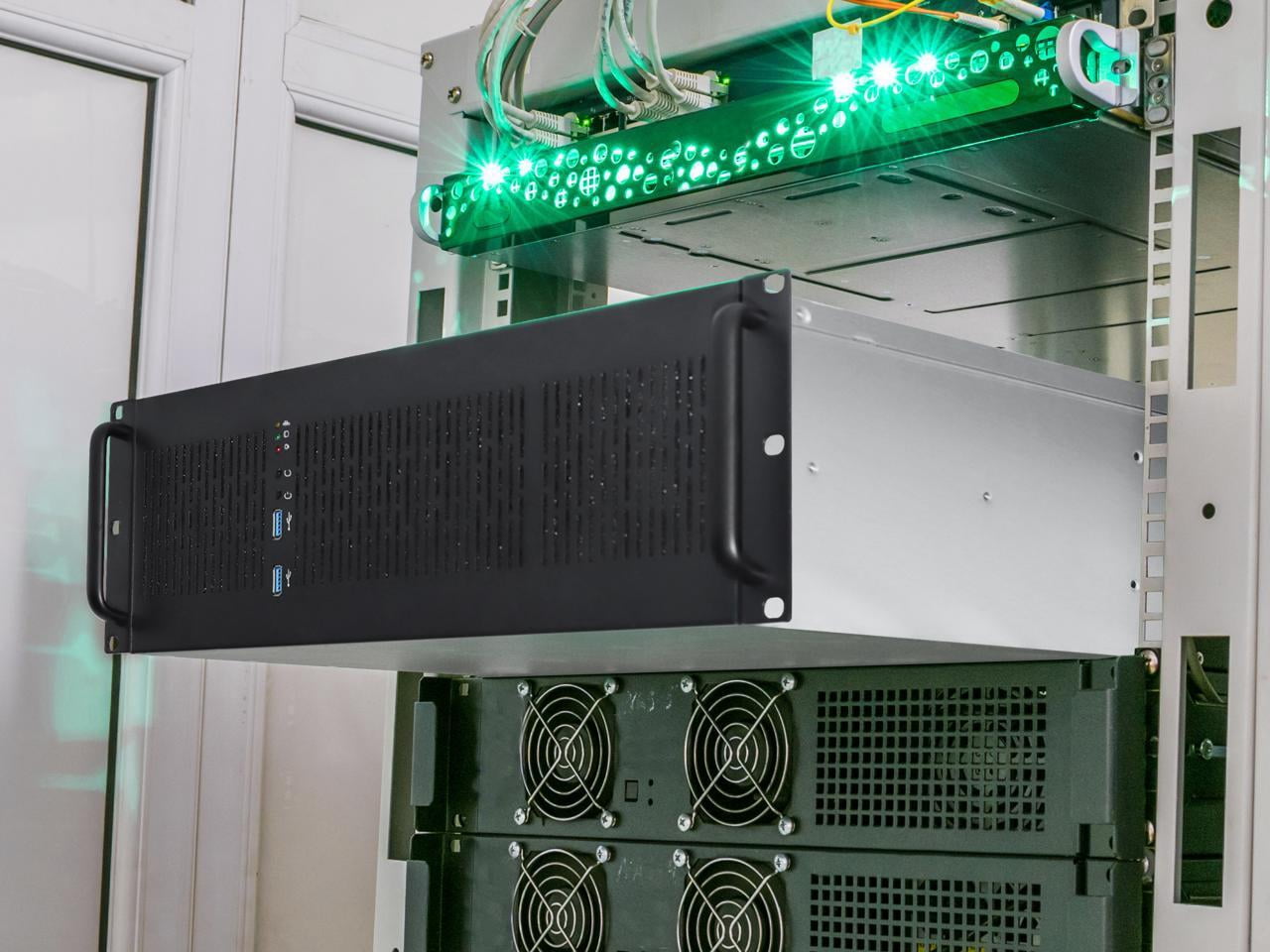 Rosewill 3U Server Chassis Rackmount Case, 6x 3.5" Bays, ATX Compatible, 2x 80mm Fans, 2x USB 3.0, Silver/Black - RSV-Z3100U