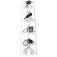 thumbnail image 2 of Tribesigns 70" Tall Corner Shelf 5 Tier Rustic Corner Bookshelf Industrial Corner Ladder Shelf Small Bookcase Plant, 2 of 8