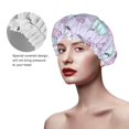 thumbnail image 4 of Disketp Purple Butterfly Shower Caps,Reusable Shower Cap For Women, Double Layer Waterproof Hair Cap, Large Size For All Hair Lengths,For Girls Spa Home Salon Use, 4 of 9