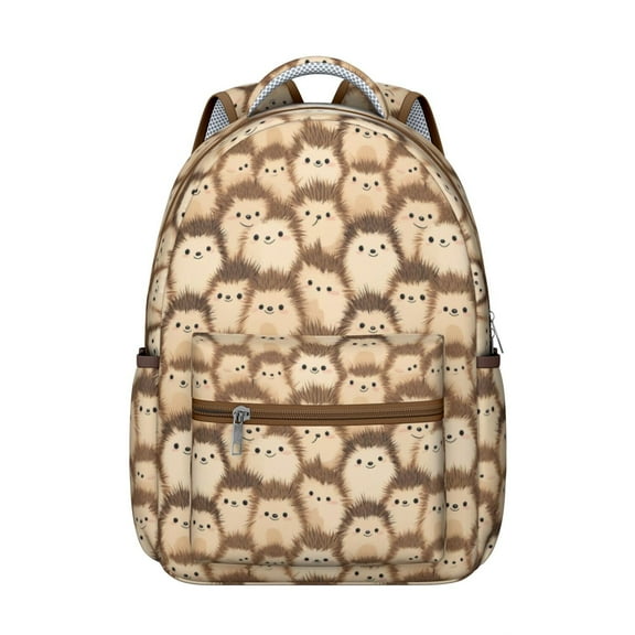 Hedgehog Pattern Backpack for School,Cute School Bag,Schoolbag with Adjustable Shoulder Straps & Padded Back,15.3"x11"x7.1".﻿