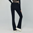 thumbnail image 5 of Flare Yoga Leggings for Women Slimming Casual High Waist Bell Bottom Pants with Pocket Butt Lifting Shaping Everyday Tights, Black, L, 5 of 7