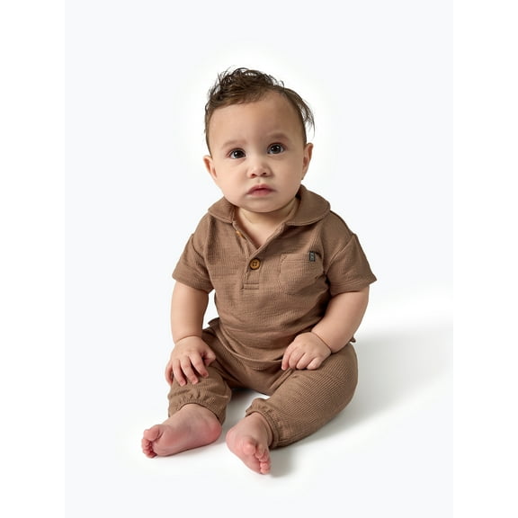 Modern Moments by Gerber Baby Boy Peter Pant Top and Pant Set, Sizes 0/3 Months - 24 Months