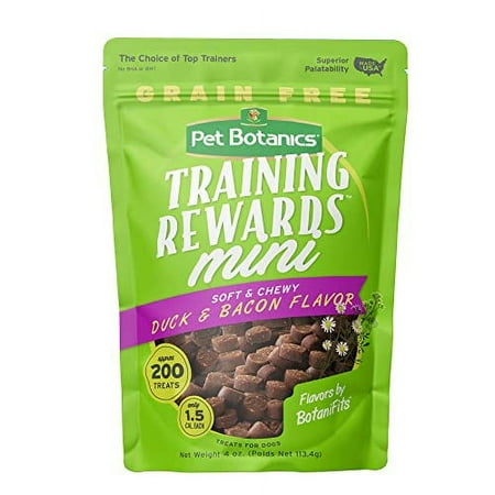 Pet Botanics 4 oz. Pouch Training Reward Mini Soft & Chewy  Duck and Bacon Flavor  with 200 Treats Per Bag  The Choice of Top Trainers