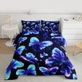 thumbnail image 2 of Manfei Neon Blue Butterfly Bedding Comforter Set 2pcs, Wild Animal Twin Comforter Sets, Kawaii Wildlife Bedding Set, Luxury Bedroom Decor, 2 of 8