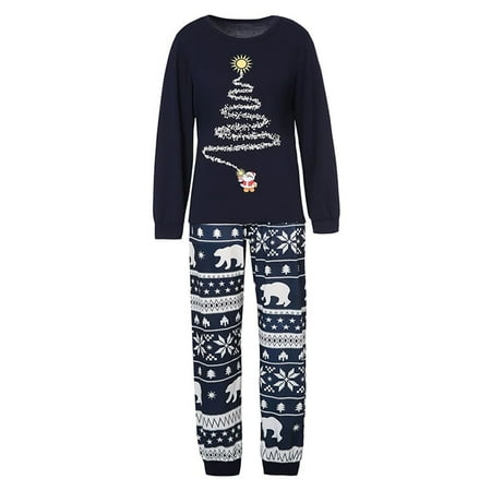 

Christmas Family Holiday Pajamas Matching Set Tree Print Christmas Top Sleepwear