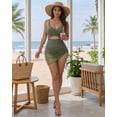 thumbnail image 5 of MOYIKO Womens One Piece Swimsuit Slimming Tummy Control Mesh Cutout Sheer Sarong Wraps Bathing Suit, 5 of 7