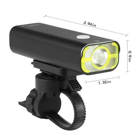 LED Front Bike USB Cycling Headlight Wide Beam Angle 360 Swivel Design Super Bright 400 Lumens LED Off Road Bicycle Light, Durable Easy Installation for Cycling