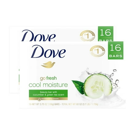Dove Go Fresh Beauty Bar, Cool Moisture (3.75 oz., 16 ct.) 2PK