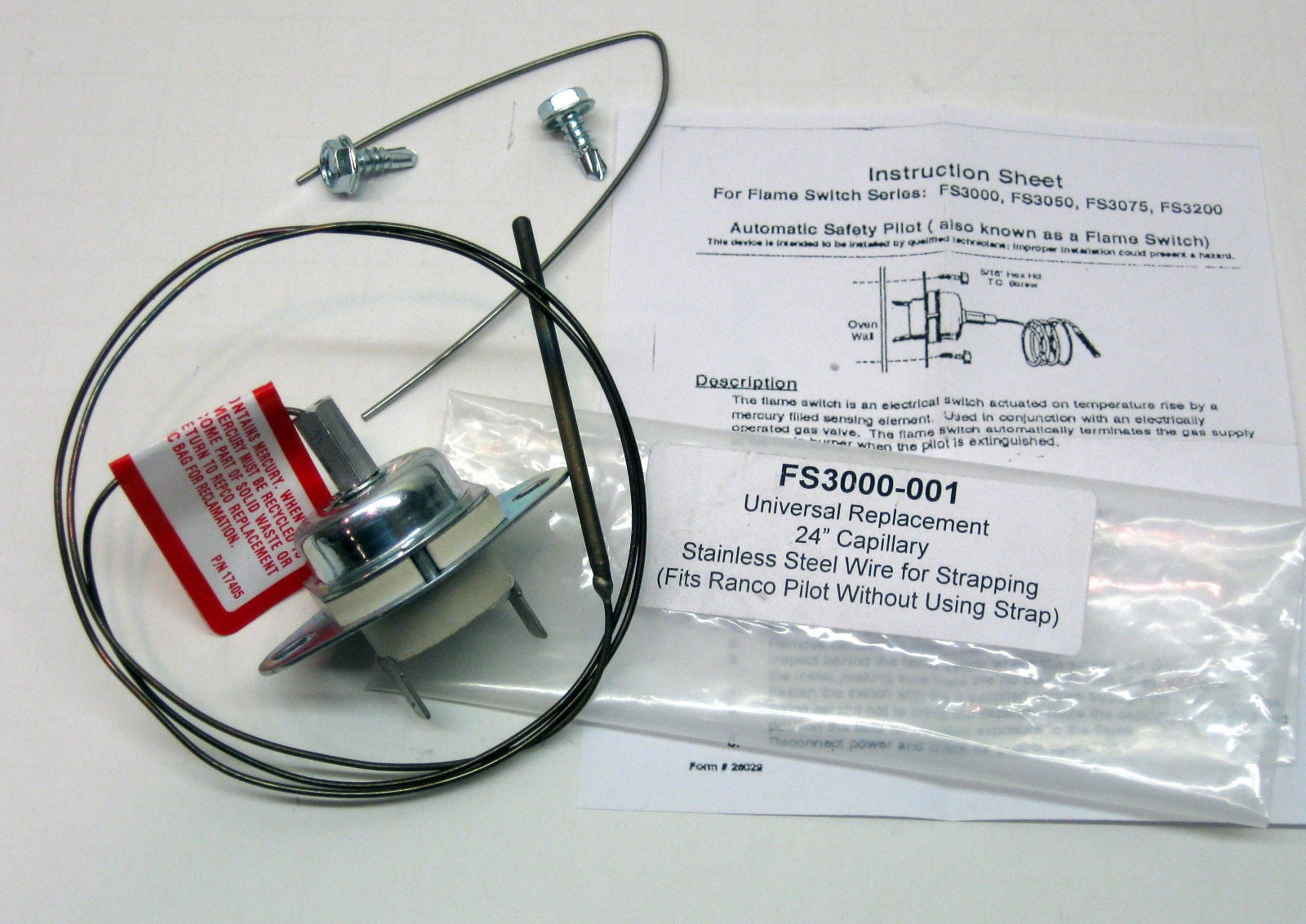 FS3000001 Gas Oven Flame Switch for Ranco Wilco LF2 Harper 6310S0020 6310S0010