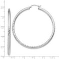 thumbnail image 3 of 925 Sterling Silver Rhodium-plated 3.00mm Diamond Cut Hoop Earrings; for Adults and Teens; for Women and Men, 3 of 3