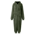 thumbnail image 5 of Babysbule Pants for Women Women Long Sleeve Hooded Jumpsuit Pajamas Casual Winter Warm Rompe Sleepwear, 5 of 6