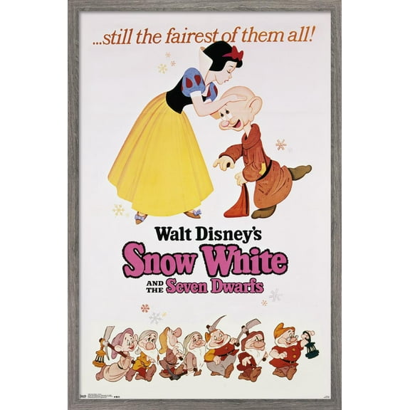 Disney Snow White and the Seven Dwarfs - Still the Fairest One Sheet Wall Poster, 14.725" x 22.375", Framed