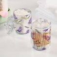 thumbnail image 5 of Ryvnso 2 Pack Qtip Holder Organizer Lavender Flower Bathroom Cotton Swabs Cans Storage Canister, 5 of 7