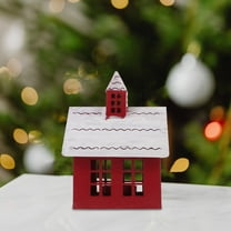 Mobestech Handmade Iron Christmas Village House, Multi-Color, Festive Desktop Decor, Candle Holder