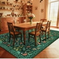 thumbnail image 3 of ARJINCUTE Spring Blooms Vintage Green Area Rugs 9'x12', Non Slip, Low Pile, Soft Touch, Machine Washable, Foldable, 3 of 9
