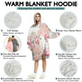 thumbnail image 5 of Wearable Oversized Blanket,Great Pyrenees Dog and Pioneer Flower Wearable Blanket Hoodie for Adults,Cozy Hooded Blankets with Super Pockets,Super Warm Fuzzy Pullover for Women & Men, 5 of 6