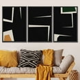 thumbnail image 2 of PixonSign Framed Canvas Print Wall Art Set Geometric Mid-Century Black Figure Collage Abstract Shapes Illustrations Modern Art Boho Decorative for Living Room, Bedroom, Office - 24"x36"x3 BLACK, 2 of 5