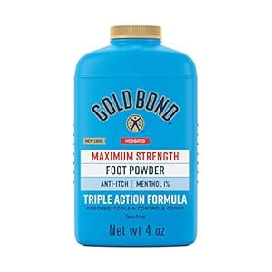 Gold Bond Maximum Strength Medicated Foot Powder Triple Action Relief 4Oz 2 Pack
