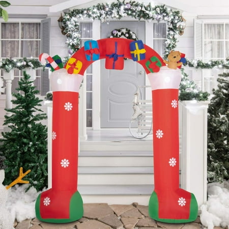 Kinbor 10ft Christmas Inflatable Archway With Gift Boxes And Bear