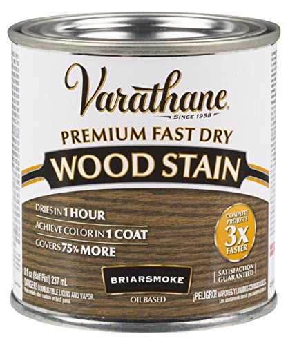 Varathane 307415 Premium Fast Dry Wood Stain, Half Pint, Briarsmoke