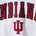 thumbnail image 5 of Men's Colosseum White Indiana Hoosiers Arch & Logo Crew Neck Sweatshirt, 5 of 5