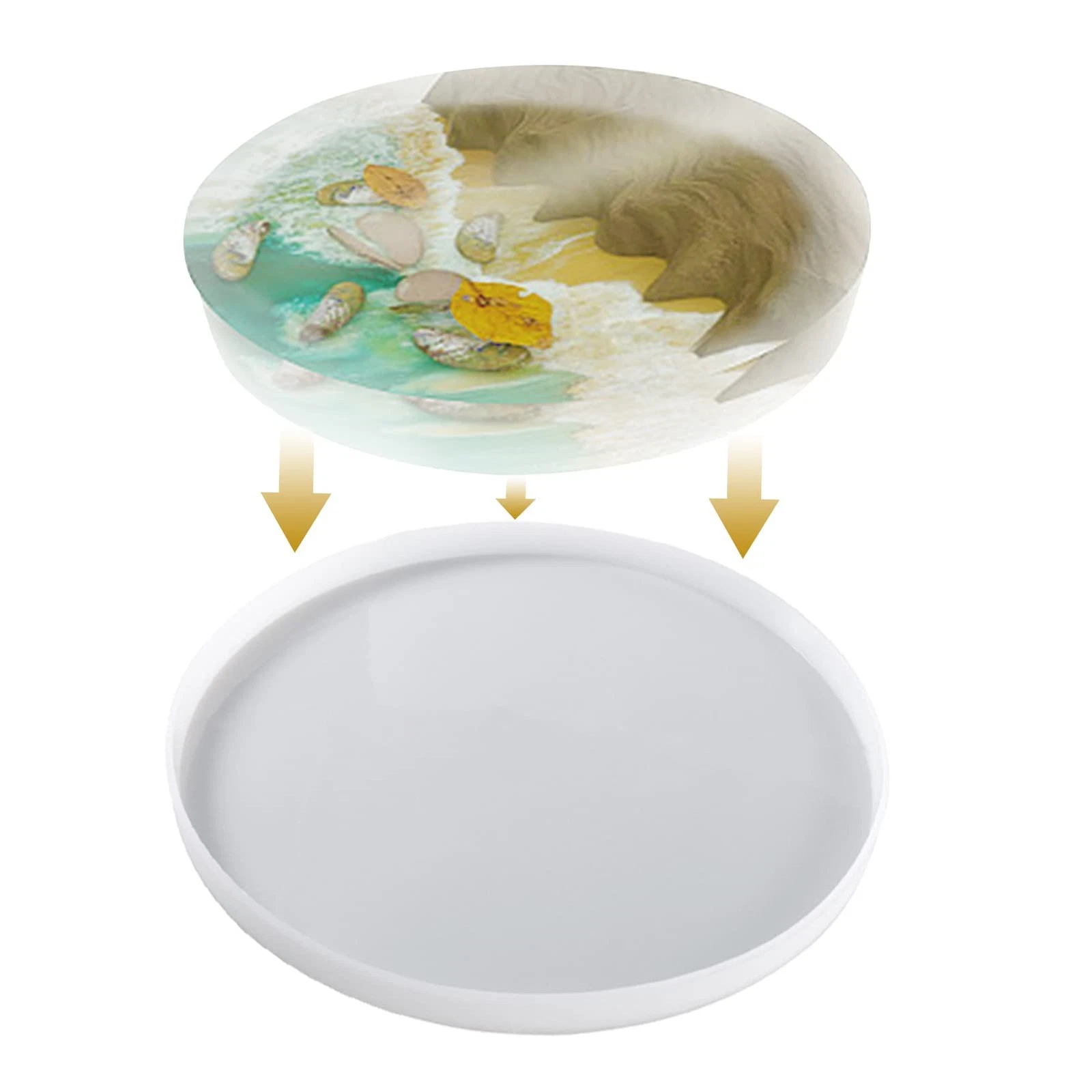Large Round Silicone Tray Molds For Epoxy Resin DIY Home Decor Crafts Transparent