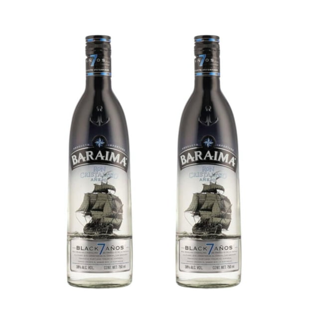 Pack de 2 Ron Baraima Black Añejo Cristalino 7 Años 750 ml