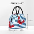 thumbnail image 2 of Balery Red Funny Crab on Blue Stripe Bolsa de Almuerzo para Mujeres, Caja de Almuerzo, Bolsa de Almuerzo Pequeña Impermeable, Tote de Almuerzo Reutilizable con Gran Capacidad, 2 of 6