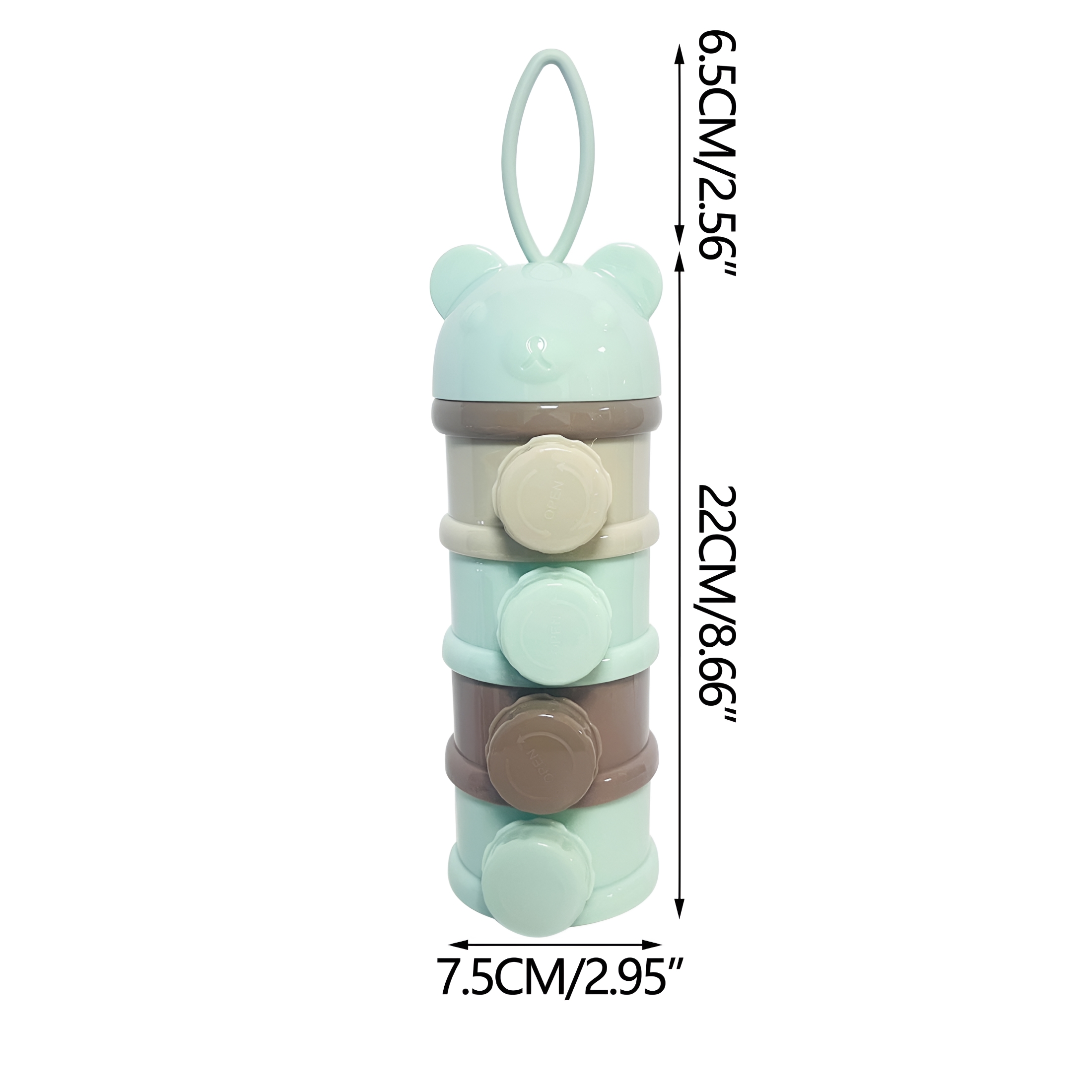 ACDANC 2026 New 4 Layers Baby Milk Powder Formula Dispenser on the Go,Formula Container for Travel,Non-Spill Stackable Baby Snack Storage Container with Handle,Bpa Free