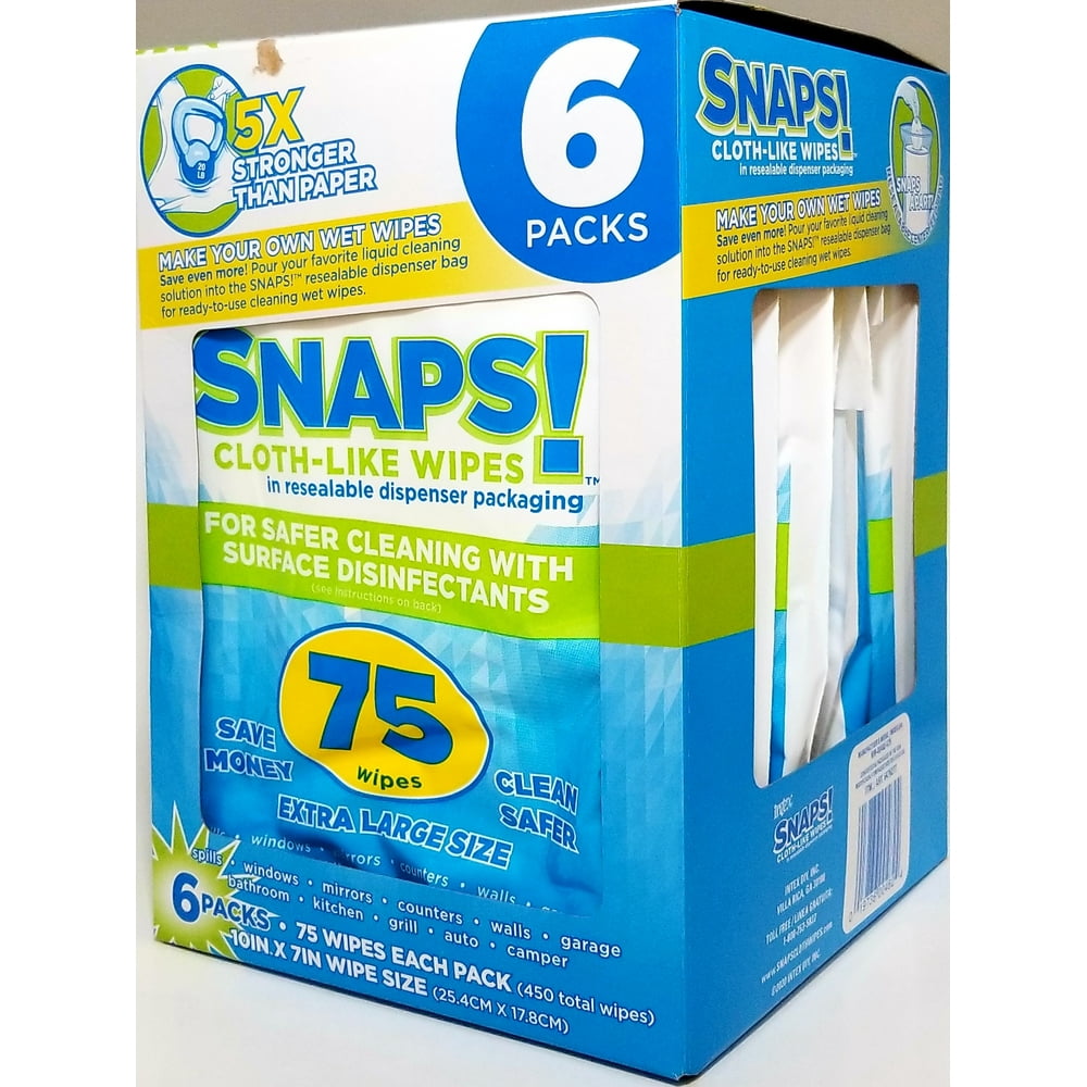 Snaps! ClothLike Wipes. Make your own wet wipes. 75 wipes per bag