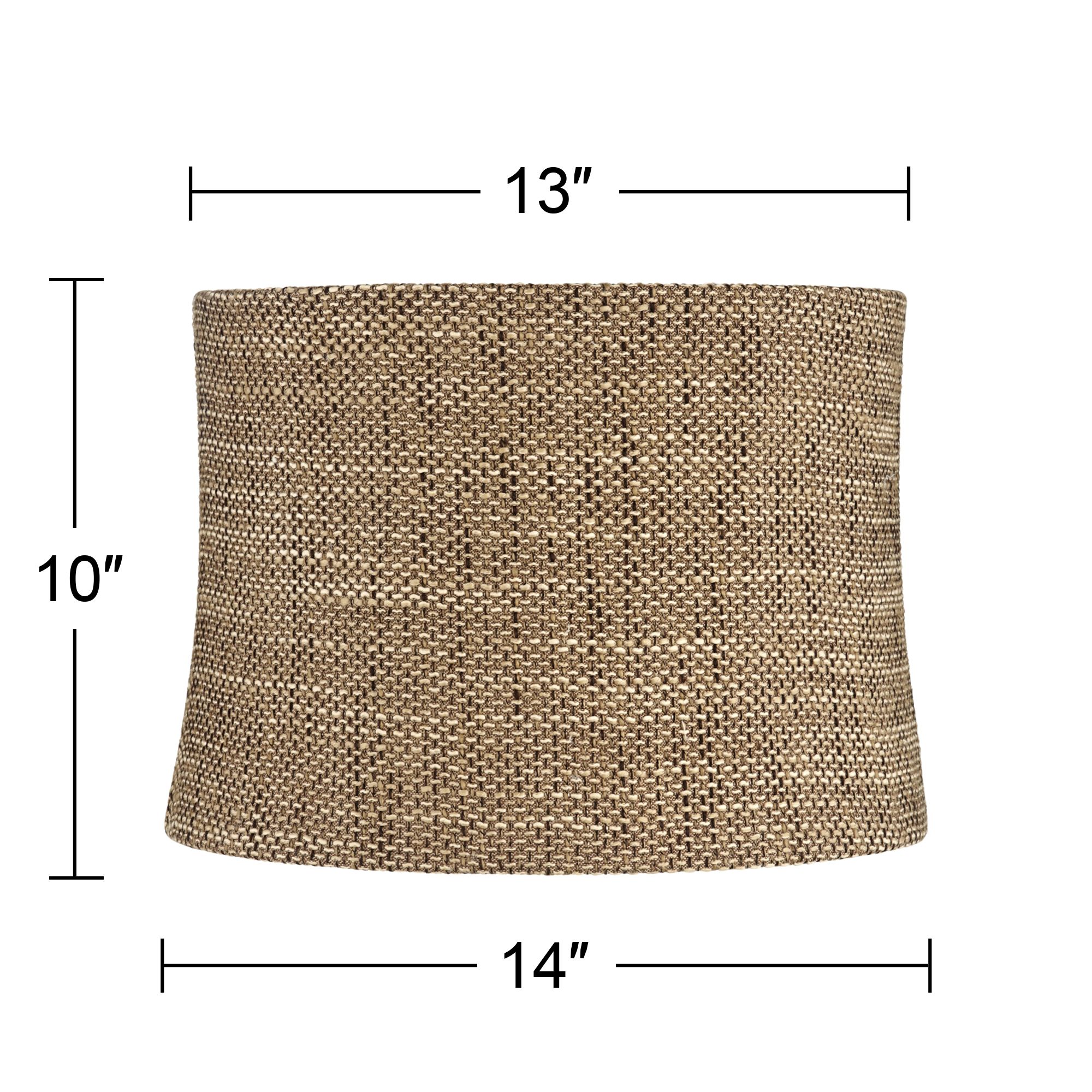 Springcrest Set of 2 Drum Lamp Shades Charcoal Brown Medium 13" Top x 14" Bottom x 10" High Spider Replacement Harp Finial Fitting