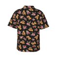 thumbnail image 3 of Picia Rose Flower Bear Gentle Cotton Regular Fit Short Sleeve Casual Hawaiian Shirt for Men-X-Large, 3 of 9