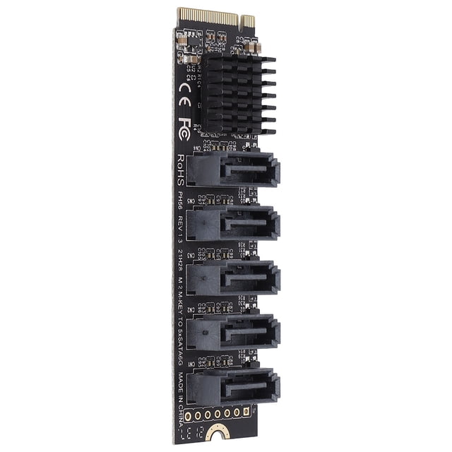 Tarjeta de expansión de disco Duro, Tarjeta de expansión de Disco Duro PCIe ESTABLE M2 Puerto 5 Puerto Fácil de USAR PM de Soporte de 6 GBS para CompuTadoras