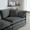 thumbnail image 4 of 2 Seater L-Shaped Sectional with Ottoman - Sturdy Frame & Customizable Placement of Pillows, 4 of 13