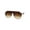 Gold Tortoise Brown, variant on Flat Top Shield Large Racer Exposed Lens Metal Sunglasses Silver Smoke