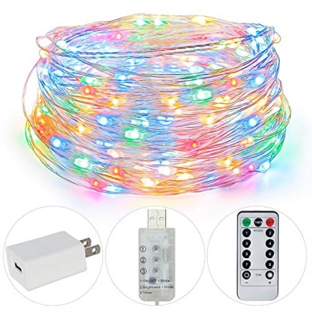 string lights, 100 led starry fairy lights, 33ft usb led christmas