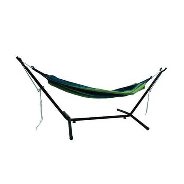 Hamaca Verde Doble Con Base Soporte De Acero Y Estuche Portátil Vanlig Hamaca verde