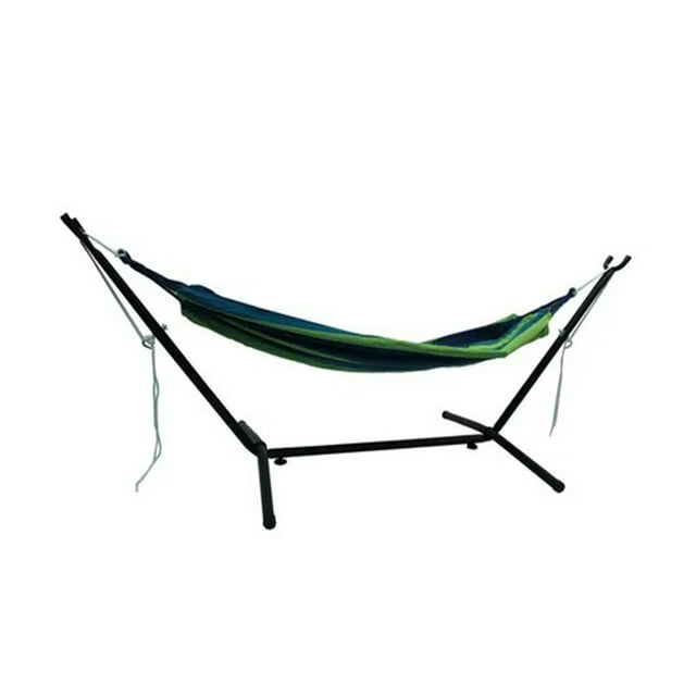 Hamaca Verde Doble Con Base Soporte De Acero Y Estuche Portátil Vanlig Hamaca verde