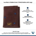 thumbnail image 4 of Lee  Pebble Grain Trifold Wallet with Logo (Men), 4 of 4
