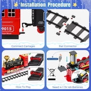 Flooyes Train Set for Boys Girls, Classic Train Toys with Smoke, Light & Sound,Under the Christmas Tree Toy Train Set, Christmas Birthday Gift for Kids 3+ Years Old