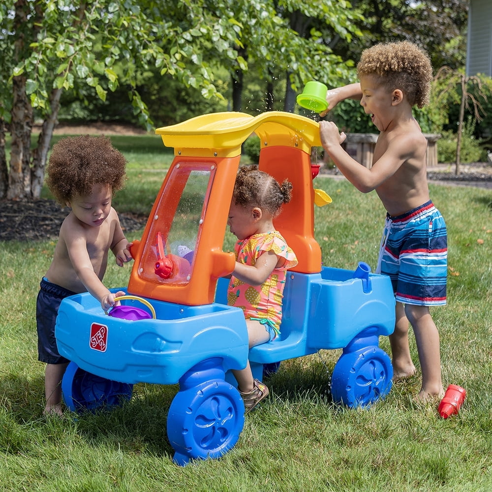 Step2 Car Wash Splash Center Blue Plastic Water Table for Toddlers