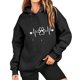 thumbnail image 1 of Gibobby Sudadera oversize mujer, Sudadera con Capucha de Tejido Reversible(Negro,CH), 1 of 3