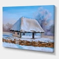 thumbnail image 3 of Designart ' Traditional Cottage Covered With Snow In Winter I ' Traditional Canvas Wall Art Print, 3 of 3