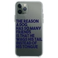 thumbnail image 1 of DistinctInk Clear Shockproof Hybrid Case for iPhone 11 Pro (5.8" Screen) - TPU Bumper Acrylic Back Tempered Glass Screen Protector - Dog Wags Tail Instead of Tongue, 1 of 2