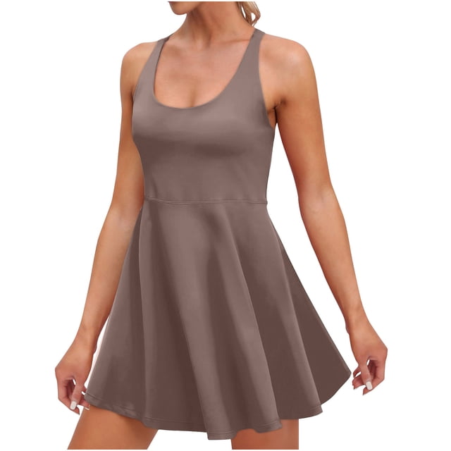 Timegard Rompers for Women Sleeveless Back Crisscross Adjustable Strap Slim Dresses Jumpsuit Workout Yogs